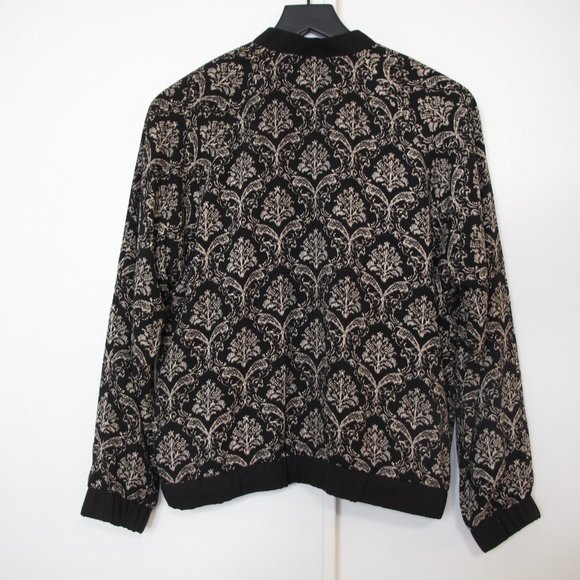 ELODIE Damask Printed Bomber Jacket - Picture 4 of 11